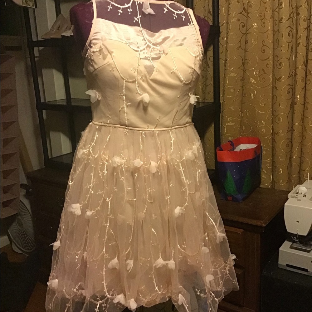 Fashion Nova Pink Lace Dress, Size S